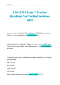 FINA 3315 Exam 1 Practice Questions And Verified Solutions 2026