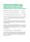 ELECTRICAL LEVEL 3 MODULE 1 LOAD CALCULATIONS AND BRANCH FEEDER CIRCUITS Questions and Answers Latest &lpar;Verified Answers&rpar; &vert; A&plus; Assured &vert; 100&percnt; Correct