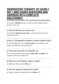 RESPIRATORY THERAPY 101 EXAM 3 SET 1 MED GASES QUESTIONS AND ANSWERS WITH COMPLETE SOLUTIONS&excl;&excl;&excl;