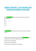 Organic Chemistry 1 Acs Questions And Verified Answers&vert;Final Exam 2026