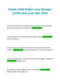 Florida Child Welfare Case Manager Certification Exam Q&A 2026