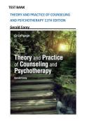 Theory and Practice of Counseling and Psychotherapy 11th Edition Gerald Corey Test Bank Questions and Answers for Exam Preparation