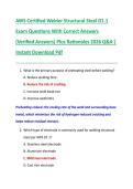 AWS Certified Welder Structural Steel D1&period;1  Exam Questions With Correct Answers  &lpar;Verified Answers&rpar; Plus Rationales 2026 Q&A &vert;  Instant Download Pdf
