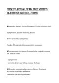 NSG 120 ACTUAL EXAM 2026 VERIFIED QUESTIONS AND SOLUTIONS