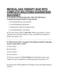 MEDICAL GAS THERAPY QUIZ WITH COMPLETE SOLUTIONS GUARANTEED SUCCESS&excl;&excl;&excl;