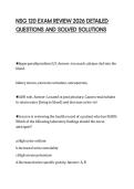 NSG 120 EXAM REVIEW 2026 DETAILED QUESTIONS AND SOLVED SOLUTIONS