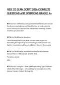 NSG 120 EXAM SCRIPT 2026 COMPLETE QUESTIONS AND SOLUTIONS GRADED A&plus;