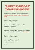 WGU D522 PYTHON FOR IT AUTOMATION FINAL  EXAM EXAMINATION ACTUAL VERIFIED EXAM  COMPLETE QUESTIONS AND VERIFIED SOLUTIONS  LATEST UPDATE THIS YEAR&vert;&vert;NEWEST EXAM&excl;&excl;&excl; 