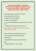 WISCONSIN ASSESSMENT TECHNICIAN  CERTIFICATION EXAMINATION&vert;&vert;VERIFIED EXAM&excl;&excl;  ACTUAL EXAM COMPLETE QUESTIONS AND  VERIFIED SOLUTIONS LATEST UPDATE
