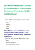 HVAC Excellence Master Specialist Certification  Practice Exam Questions With Correct Answers  &lpar;Verified Answers&rpar; Plus Rationales 2026 Q&A &vert;  Instant Download Pdf 