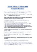 PSYCH 201 Ch 13 Quizzes With Complete Solutions