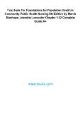 Test Bank&colon; Foundations for Population Health in Community&sol;Public Health Nursing &lpar;5th Edition&rpar; &ndash; Stanhope & Lancaster