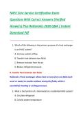 NATE Core Service Certification Exam  Questions With Correct Answers &lpar;Verified  Answers&rpar; Plus Rationales 2026 Q&A &vert; Instant  Download Pdf 