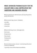 NR567 ADVANCED PHARMACOLOGY FOR THE AGACNP WEEK 5 2026 CERTIFICATION TEST QUESTIONS AND ANSWERS UPDATED