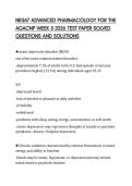 NR567 ADVANCED PHARMACOLOGY FOR THE AGACNP WEEK 5 2026 TEST PAPER SOLVED QUESTIONS AND SOLUTIONS