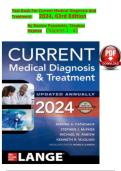 Test Bank for Current Medical Diagnosis and Treatment 2023&ndash;2024 &vert; Exam Questions & Verified Answers