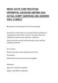 NR569 ACUTE CARE PRACTICUM  DIFFERENTIAL DIAGNOSIS MIDTERM 2026  ACTUAL SCRIPT QUESTIONS AND ANSWERS  100&percnt; CORRECT