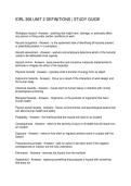 IDRL 308 UNIT 2 DEFINITIONS STUDY GUIDE