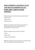 NR569 DIFFERENTIAL DIAGNOSIS IN ACUTE CARE PRACTICUM MIDTERM 2026 FULL REVIEW SHEET COMPLETE SOLVED QUESTIONS