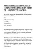 NR569 DIFFERENTIAL DIAGNOSIS IN ACUTE CARE PRACTICUM MIDTERM REVIEW WEEKS 1 TO 4 2026 TEST PAPER SOLUTIONS