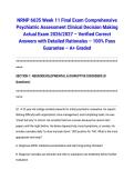 NRNP 6635 Week 11 Final Exam Comprehensive Psychiatric Assessment Clinical Decision Making Actual Exam 2026&sol;2027 &ndash; Verified Correct Answers with Detailed Rationales &ndash; 100&percnt; Pass Guarantee &ndash; A&plus; Graded