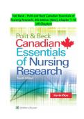 Canadian Essentials of Nursing Research 4th Edition Test Bank &vert; Polit & Beck Complete Q&A &vert; All Chapters 1&ndash;18