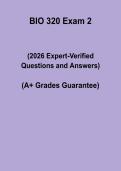 BIO 320 Exam 2 2026 &vert; Biology Study Guide & Practice PDF