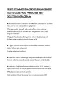 NR570 COMMON DIAGNOSIS MANAGEMENT  ACUTE CARE FINAL PAPER 2026 TEST  SOLUTIONS GRADED A&plus; 