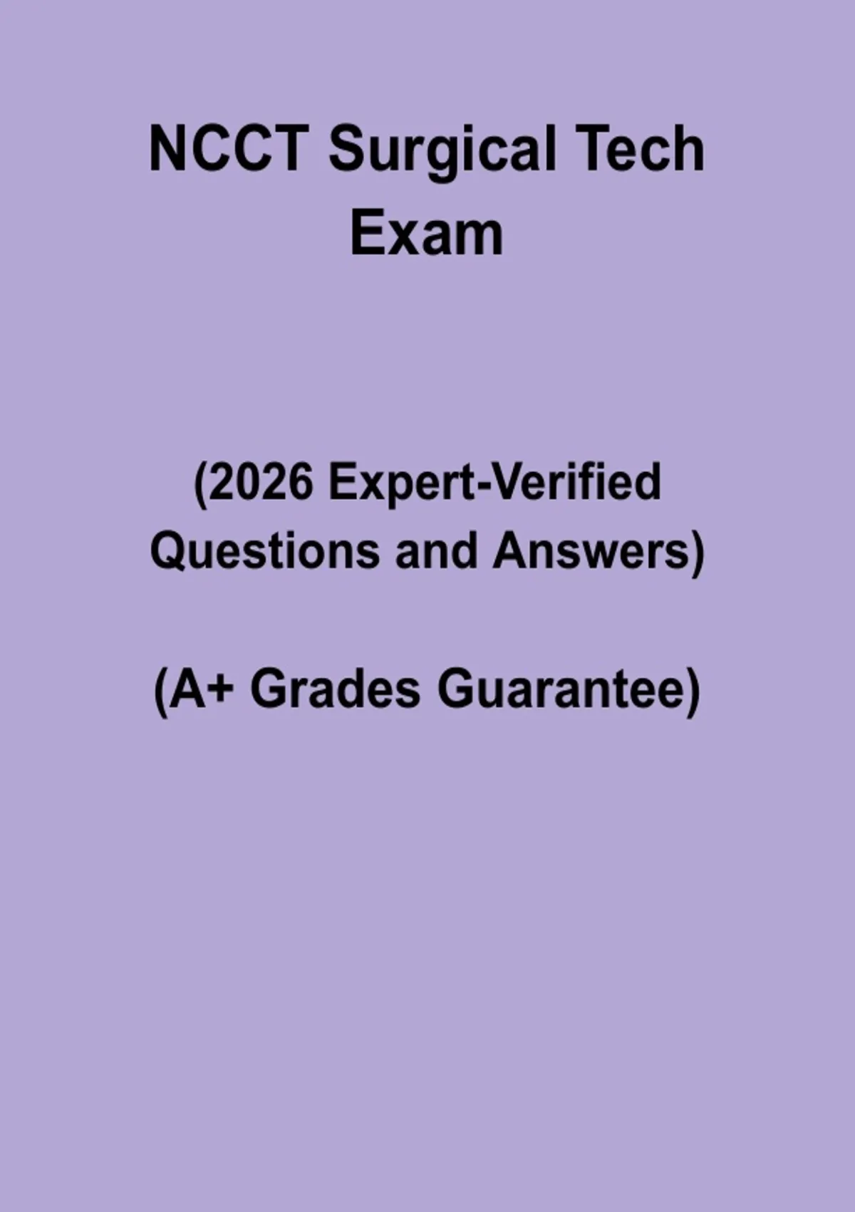 NCCT Surgical Tech Exam 2026 | Certified Surgical Technologist Study ...