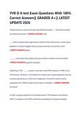 YVR D A test Exam Questions With 100&percnt;  Correct Answers&vert;&vert; GRADED A&plus;&vert;&vert; LATEST  UPDATE 2026 