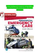 Test Bank for Prehospital Emergency Care&comma; 12th Edition by Joseph &vert; Complete Chapter Questions with Verified Answers