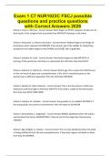 Exam 1 C7 NUR1023C FSCJ possible questions and practice questions with Correct Answers 2026