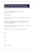 CAP Exam Practice questions and answers 100&percnt; correct and verified