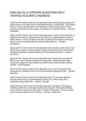 EXW 344 HILL'S CRITERIA QUESTIONS WITH VERIFIED ACCURATE ANSWERS