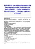 EXIT HESI PN Exam V3 Next Generation NGN Case Studies Traditional Questions Actual Exam 2026&sol;2027 &ndash; Verified Answers with Clinical Rationales &ndash; 100&percnt; Pass Guarantee &ndash; A&plus; Graded