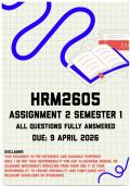 HRM2605 Assignment 2 Semester 1 Memo &vert; Due 9 April 2026