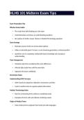 HLHS 101 Midterm Exam Tips