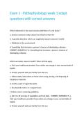 Exam 1 - Pathophysiology week 1 edapt questions with correct answers 
