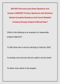 SW 450 Final exam prep Exam Questions and  Answers 2026&sol;2027 Practice Questions with Solutions  Newest Complete Questions And Correct Detailed  Answers&vert; Already Graded A&plus;&vert;Brand New&excl;&excl;