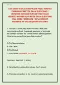 CON 3900V TEST 2026&sol;2027 BANK FINAL VERIFIED  EXAM AND PRACTICE EXAM QUESTIONS 2  VERSIONS 500 QUESTIONS WITH DETAILED  VERIFIED ANSWERS&vert;&vert; VERIFIED EXAM QUESTIONS  WILL COME FROM HERE &lpar;100&percnt; CORRECT  ANSWERS&sol; A&plus; GRADED&vert;&vert;NEWEST EXAM&excl;&excl;
