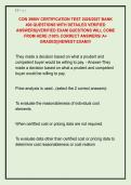 CON 3990V CERTIFICATION TEST 2026&sol;2027 BANK  400 QUESTIONS WITH DETAILED VERIFIED  ANSWERS&vert;&vert;VERIFIED EXAM QUESTIONS WILL COME  FROM HERE &lpar;100&percnt; CORRECT ANSWERS&sol; A&plus;  GRADED&vert;&vert;NEWEST EXAM&excl;&excl;&excl;