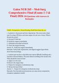 Galen NUR 265 &vert; Complete 2026 Practice Exam &vert; 250 Q&A &plus; Rationales &vert; Exams 1&comma; 2&comma; 3 & Final &vert; Med-Surg