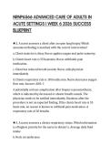NRNP6566 ADVANCED CARE OF ADULTS IN ACUTE SETTINGS I WEEK 6 2026 SUCCESS BLUEPRINT