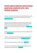 FITOUR GROUP EXERCISE CERTIFICATION QUESTIONS COMPLETE WITH 100&percnt; VERIFIED ANSWERS