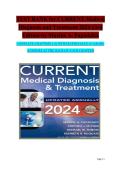 TEST BANK for CURRENT Medical  Diagnosis and Treatment 2024 63rd  Edition by Maxine A&period; Papadakis  COMPLETE CHAPTERS 1-42 WITH RATIONALES&vert; A&plus; GRADE  ANSWERS AT THE BACK OF EACH CHAPTER