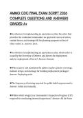 AMMO CDC FINAL EXAM SCRIPT 2026 COMPLETE QUESTIONS AND ANSWERS GRADED A&plus;