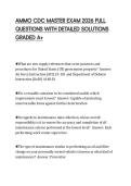 AMMO CDC MASTER EXAM 2026 FULL QUESTIONS WITH DETAILED SOLUTIONS GRADED A&plus;