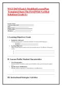 WGU D674 Task 1&colon; Modified Lesson Plan Template&vert; Open The First&vert;With Verified Solutions Grade A&plus;