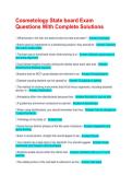 Cosmetology State board Exam Questions With Complete Solutions