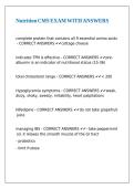 Nutrition CMS EXAM WITH ANSWERS